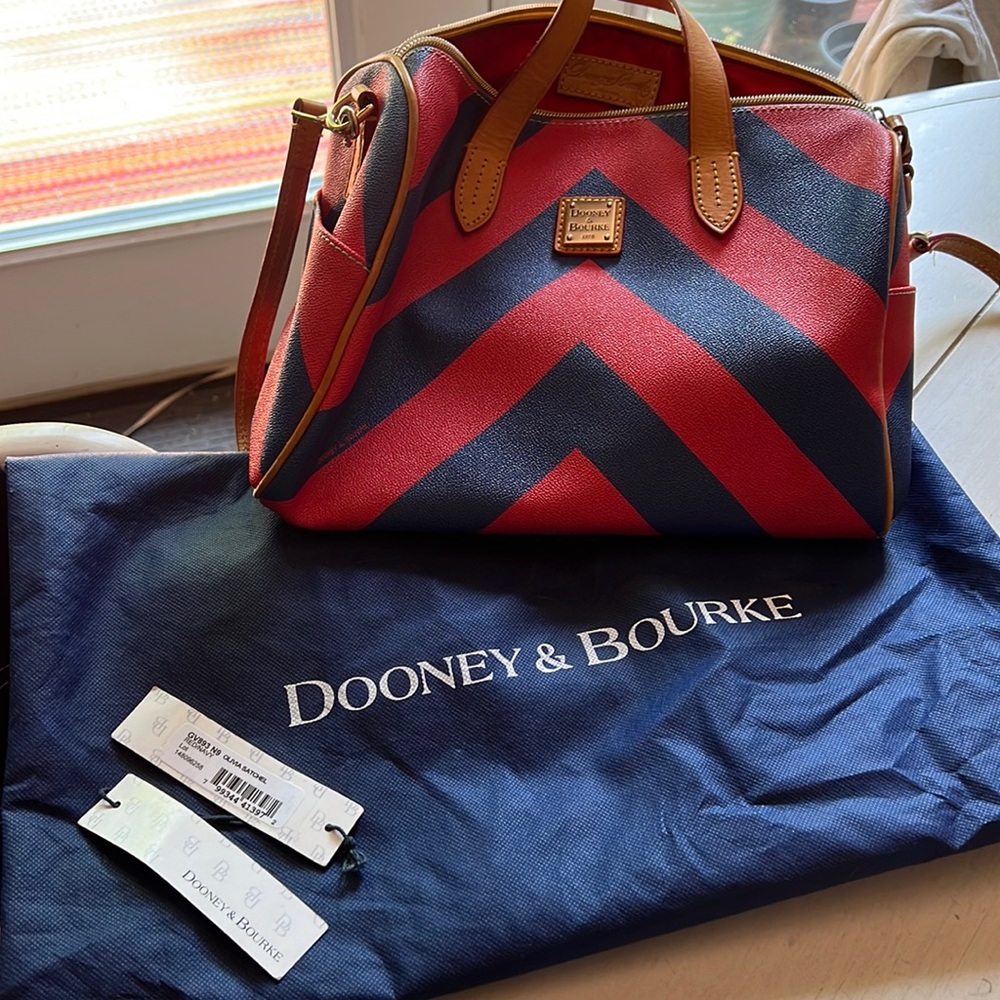 Dooney & Bourke Red & Blue Chevrons Duster included Like new condition, no flaws